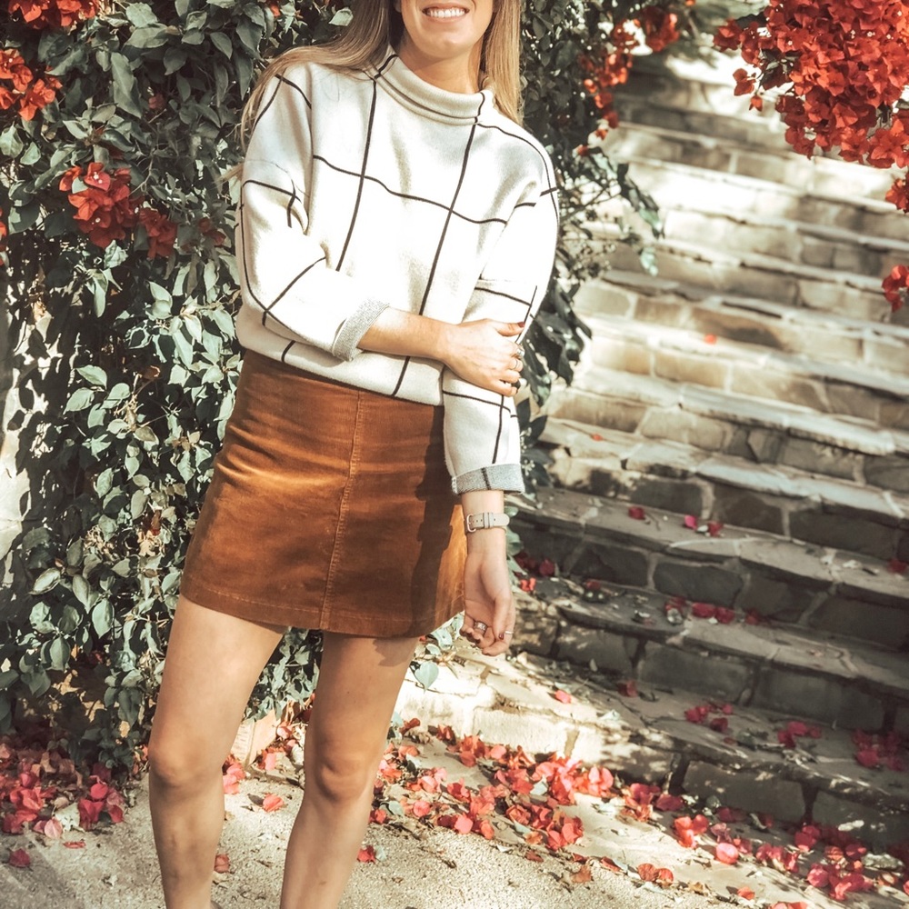 Forever 21 Corduroy Mini Skirt Brown Tan Size M